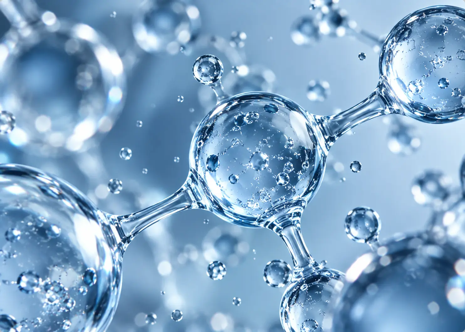 Blue molecular water structure